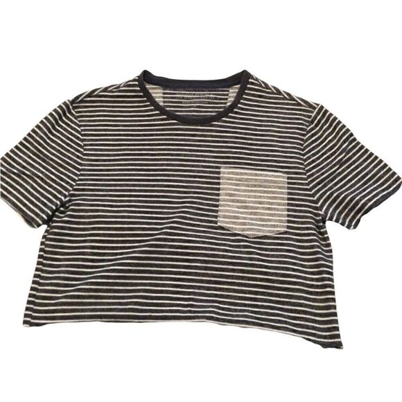 Banana Republic Striped Crop T-shirt Size Small - Picture 1 of 3